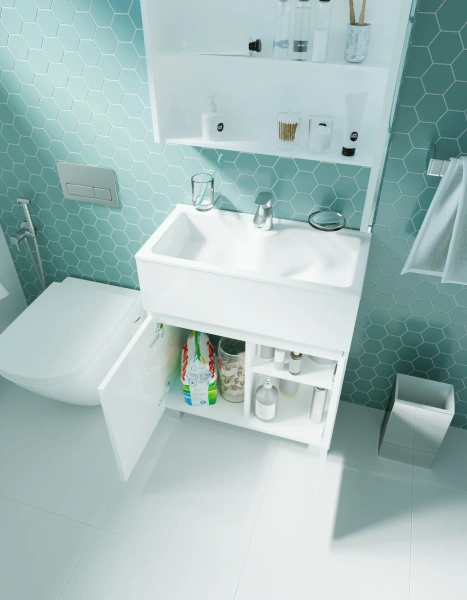 Мебель для ванной 1MarKa Mira 60H белый глянец фото в интернет-магазине «Wasser-Haus.ru»