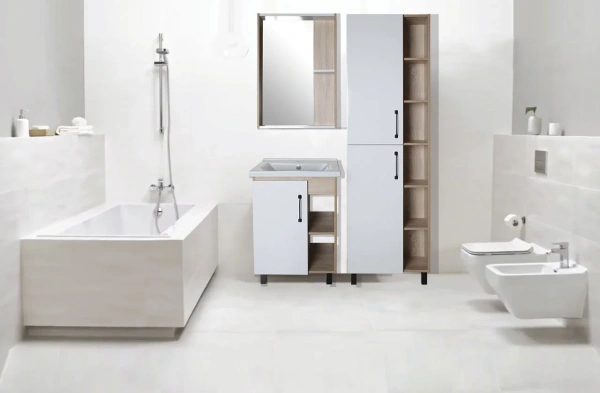 Мебель для ванной ASB-Mebel Адель 60 белый, дуб сонома фото в интернет-магазине «Wasser-Haus.ru»