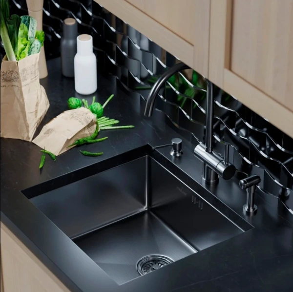Мойка кухонная Mixline 548569 черный графит фото в интернет-магазине «Wasser-Haus.ru»