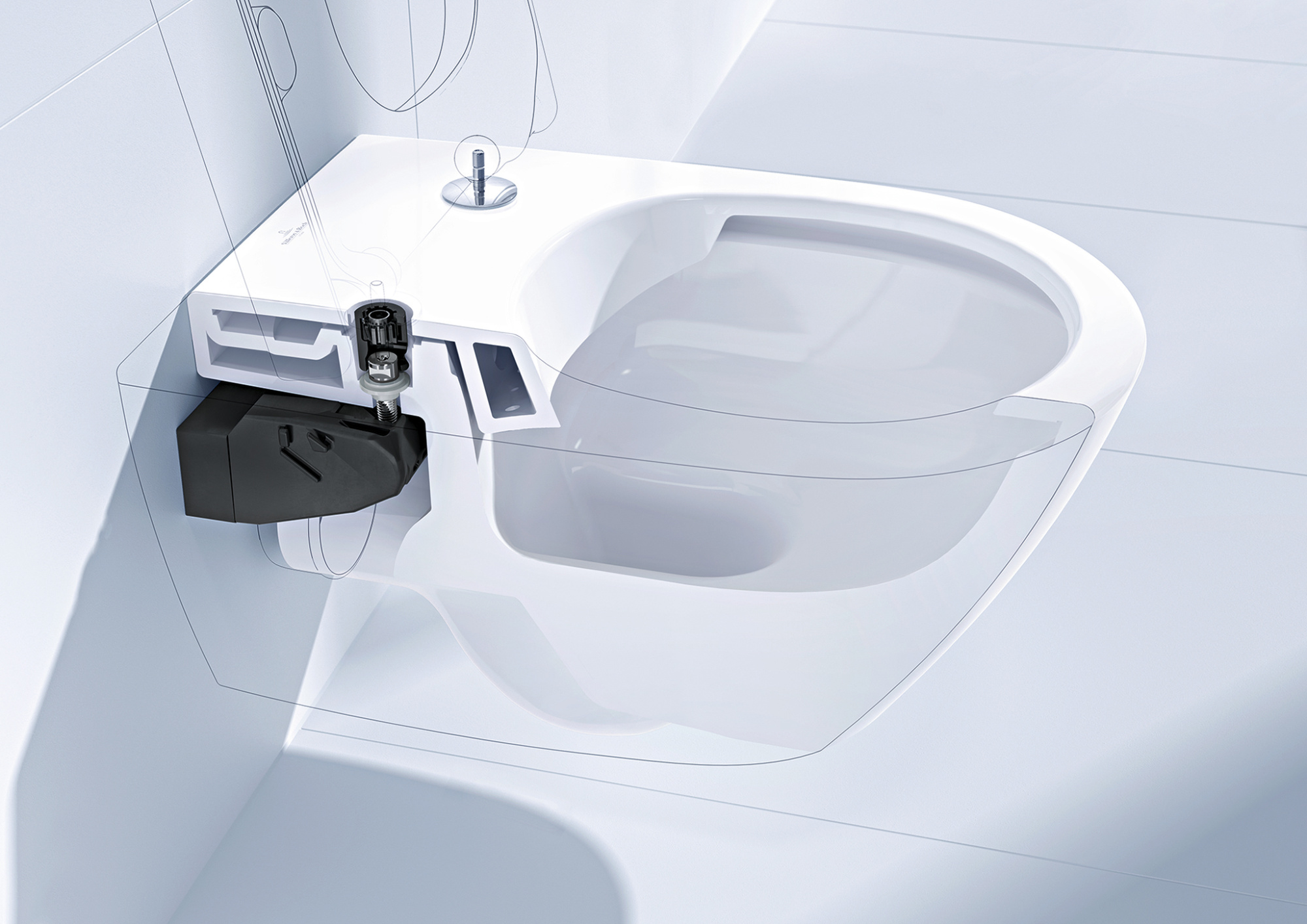 Унитаз подвесной Villeroy & Boch Finion 4664R0RW stone white, ceramicplus фото в интернет-магазине «Wasser-Haus.ru»