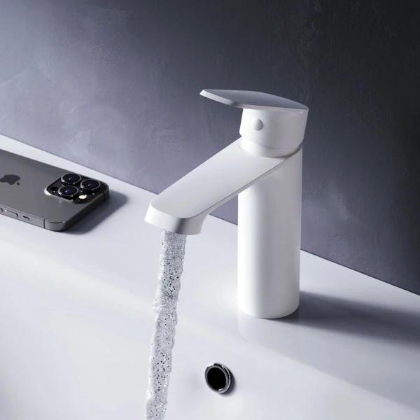 Смеситель для раковины AM.PM Func F8F02133, белый фото в интернет-магазине «Wasser-Haus.ru»