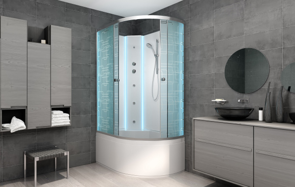 Душевая кабина AvaCan EM4512 N L LED с гидромассажем фото в интернет-магазине «Wasser-Haus.ru»