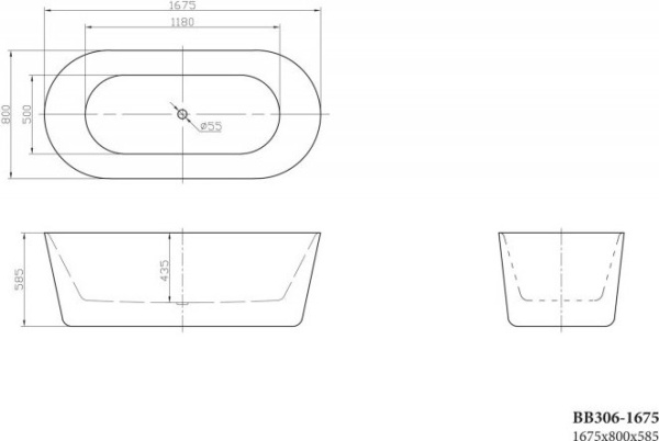 Акриловая ванна BelBagno BB306-1675 170x80 фото в интернет-магазине «Wasser-Haus.ru»