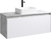 Мебель для ванной Aqwella 5 stars Mobi 120 бетон светлый, белая фото в интернет-магазине «Wasser-Haus.ru»