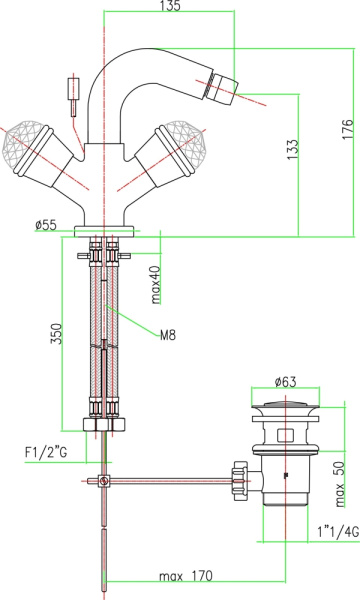 Смеситель Fiore XT Sky 17CR0532 для биде фото в интернет-магазине «Wasser-Haus.ru»
