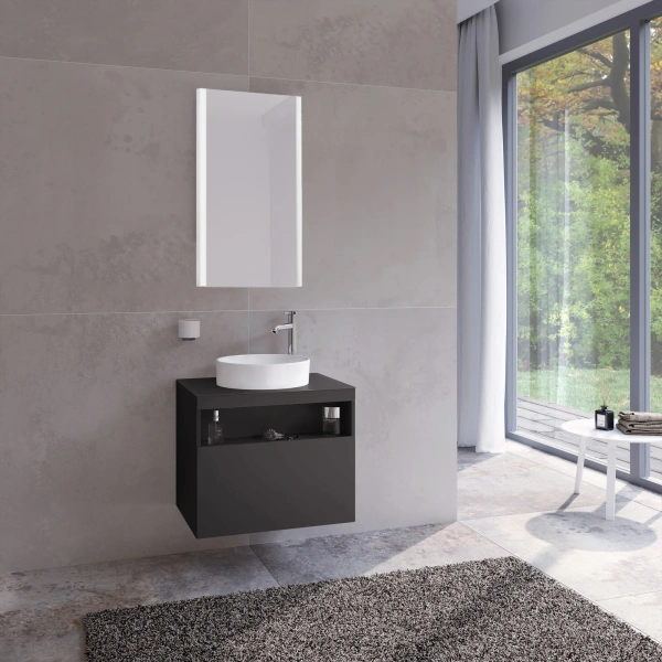 Тумба с раковиной Keuco Stageline 32855 65 см, вулканит фото в интернет-магазине «Wasser-Haus.ru»