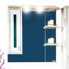Зеркало-шкаф Бриклаер Бали 75 светлая лиственница, белый глянец, L фото в интернет-магазине «Wasser-Haus.ru»