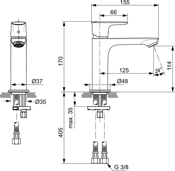 Смеситель для раковины Ideal Standard Connect Air A7015AA фото в интернет-магазине «Wasser-Haus.ru»