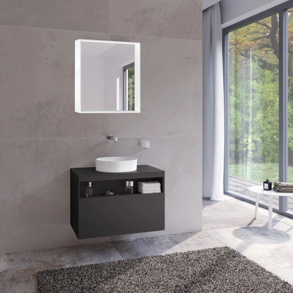 Тумба с раковиной Keuco Stageline 32863 80 см, вулканит фото в интернет-магазине «Wasser-Haus.ru»