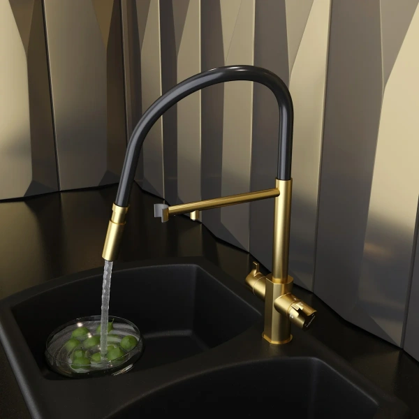 Смеситель для кухни Elghansa Kitchen Pure Water 56F5511-MattGold matt gold фото в интернет-магазине «Wasser-Haus.ru»