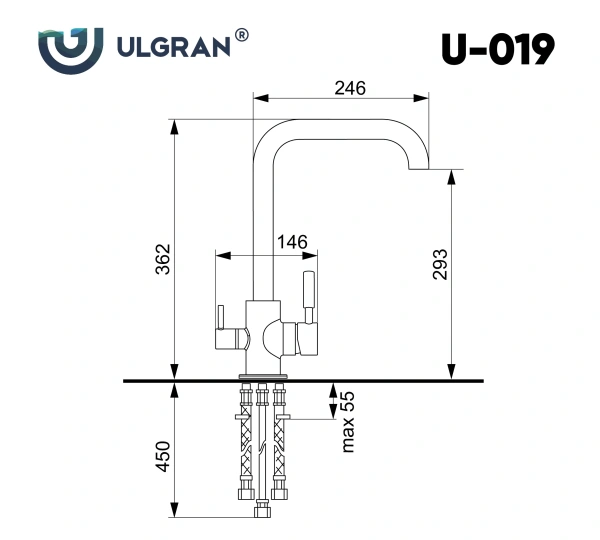 Смеситель для кухни Ulgran U-019-302 песочный фото в интернет-магазине «Wasser-Haus.ru»