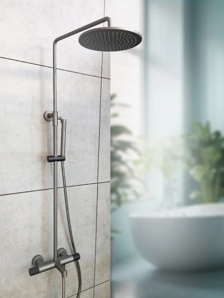 Душевая стойка AltroBagno Intento 030421 GrNe, серая, черная фото в интернет-магазине «Wasser-Haus.ru»
