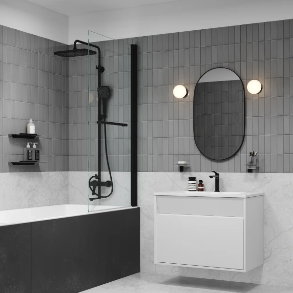 Душевая стойка IDDIS Parker PARBL3Fi06, матовый черный фото в интернет-магазине «Wasser-Haus.ru»