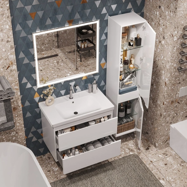 Тумба с раковиной SanStar Riana 80 подвесная фото в интернет-магазине «Wasser-Haus.ru»