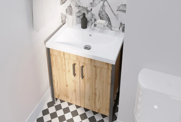 Мебель для ванной 1MarKa Grunge Loft 70Н дуб вотан фото в интернет-магазине «Wasser-Haus.ru»
