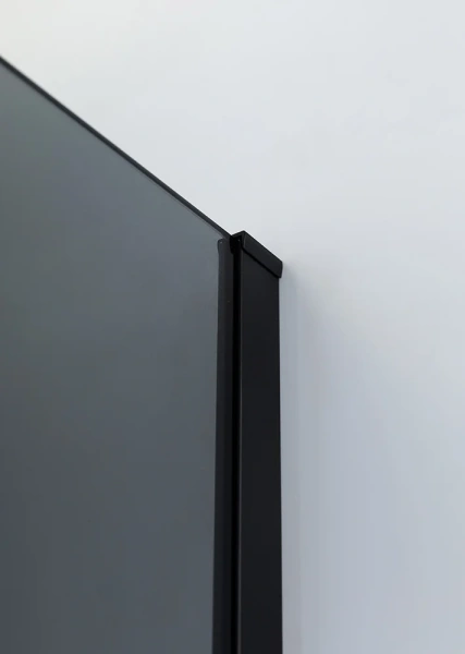 Душевой уголок Cezares Slider R 2 90/100 Grigio Nero профиль черный, стекло серое фото в интернет-магазине «Wasser-Haus.ru»