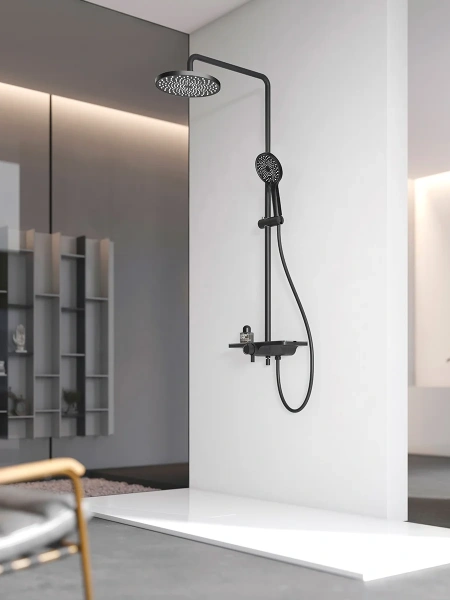 Душевая стойка AQUAme AQM8002B черный фото в интернет-магазине «Wasser-Haus.ru»