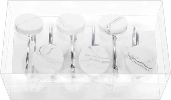 Крючки для шторы Carnation Home Fashions Marble MRB-BT/21 белый фото в интернет-магазине «Wasser-Haus.ru»