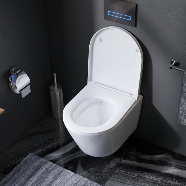 Унитаз подвесной AM.PM Sense C741701SC безободковый, с микролифтом фото в интернет-магазине «Wasser-Haus.ru»