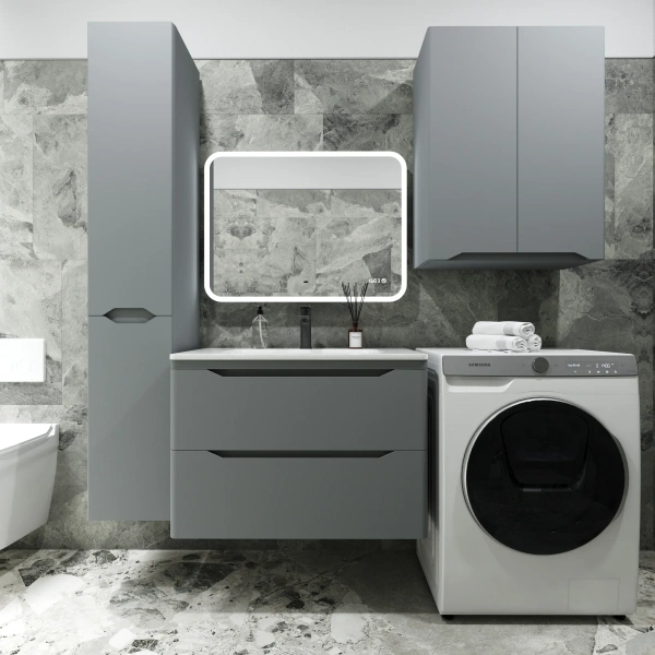 Шкаф Style Line Марелла 60 антискрейтч серый фото в интернет-магазине «Wasser-Haus.ru»