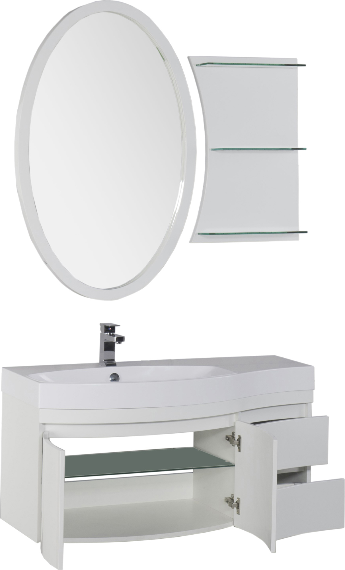 Мебель для ванной Aquanet Опера 115 белая L фото в интернет-магазине «Wasser-Haus.ru»