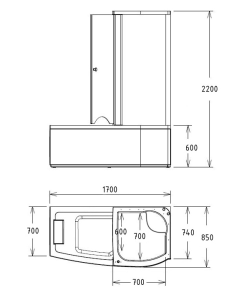 Акриловая ванна Gemy G8040 C R фото в интернет-магазине «Wasser-Haus.ru»