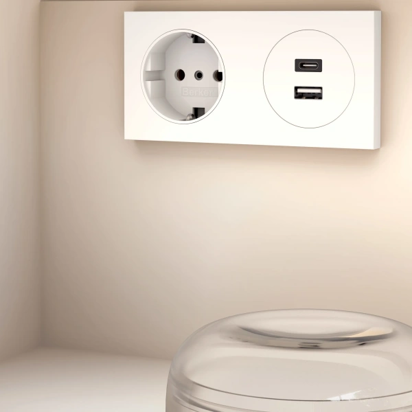 Тумба с раковиной Keuco Stageline 32864 80 см, с подсветкой, розеткой и точкой зарядки USB и USB-C, кашемир фото в интернет-магазине «Wasser-Haus.ru»