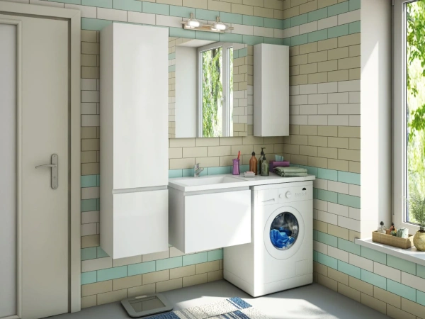 Мебель для ванной Эстет Dallas Luxe 100 L подвесная, 1 ящик, под стиральную машину фото в интернет-магазине «Wasser-Haus.ru»