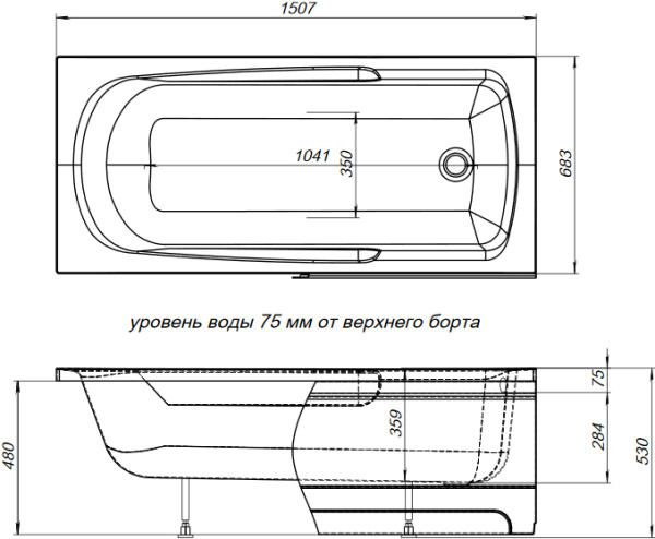 Акриловая ванна Aquanet Extra 00208672 150x70 фото в интернет-магазине «Wasser-Haus.ru»