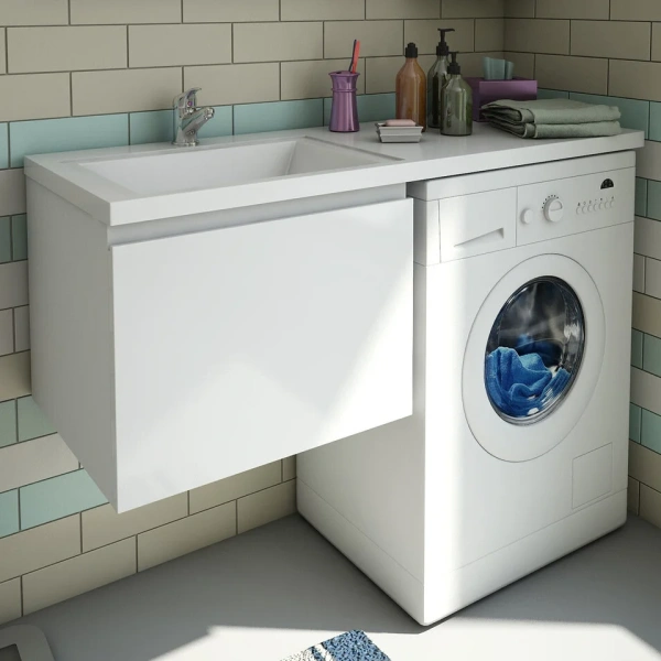 Мебель для ванной Эстет Dallas Luxe 100 L подвесная, 1 ящик, под стиральную машину фото в интернет-магазине «Wasser-Haus.ru»