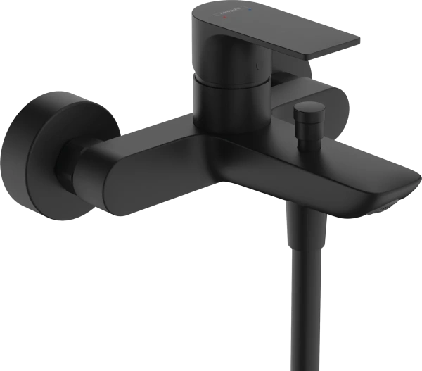 Душевой комплект Смеситель Hansgrohe Rebris E 72450670 черный матовый + Стойка Vernis Shape 26289670 Showerpipe 230 1jet Reno EcoSmart, черный фото в интернет-магазине «Wasser-Haus.ru»