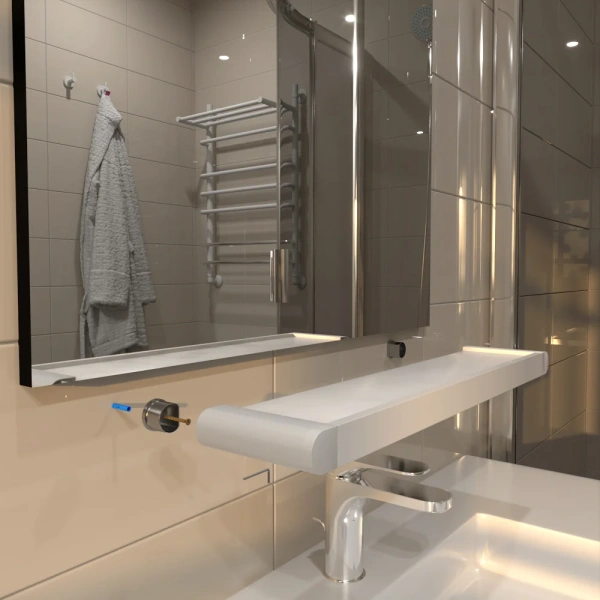 Полка Altasan Лотос ЛТ70БМ матовый белый фото в интернет-магазине «Wasser-Haus.ru»
