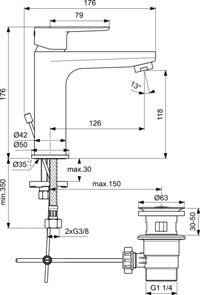 Смеситель для раковины Ideal Standard Cerafine O BC496AA фото в интернет-магазине «Wasser-Haus.ru»