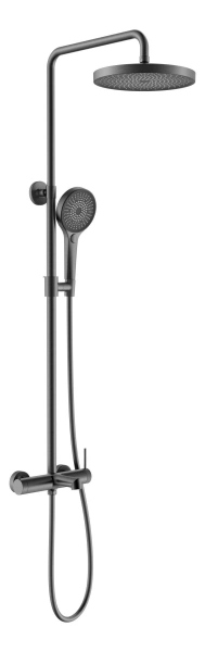 Душевая стойка Vincea Rim VSFS-2RM1GM с изливом, вороненая сталь фото в интернет-магазине «Wasser-Haus.ru»