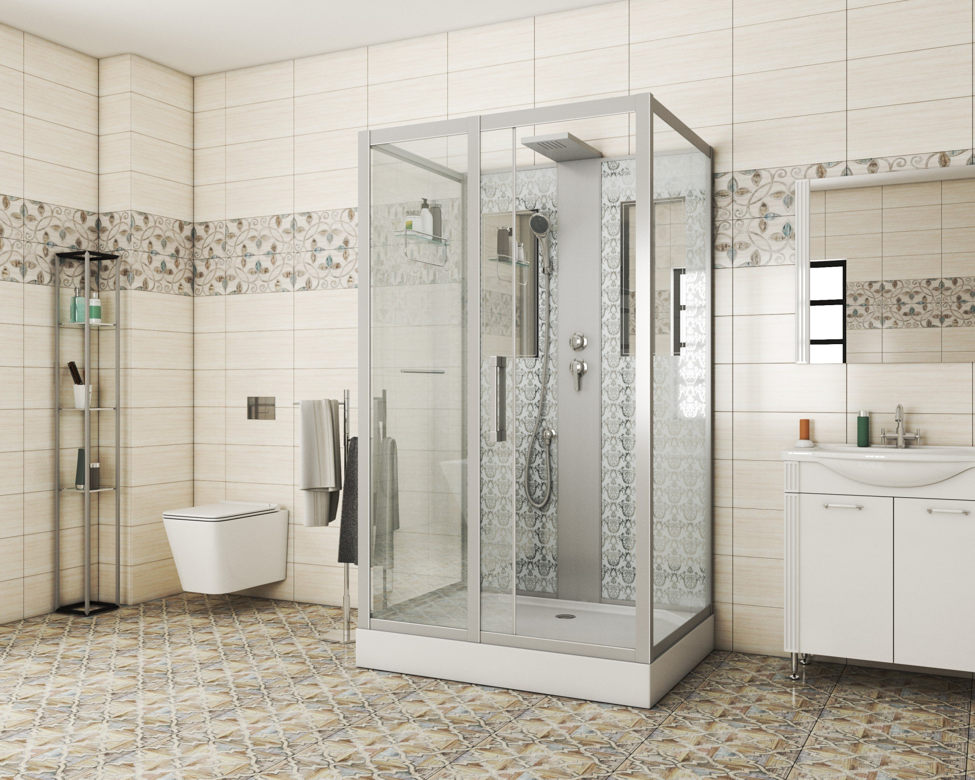 Душевая кабина Niagara Lux NG-7711WBK серебро фото в интернет-магазине «Wasser-Haus.ru»