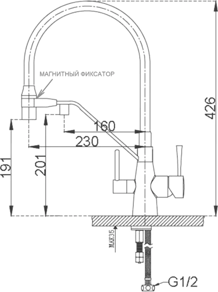 Смеситель для кухни Zorg Sanitary ZR 356 YF хром фото в интернет-магазине «Wasser-Haus.ru»