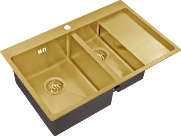 Комплект Мойка кухонная Zorg Inox PVD SZR 5178-2-L bronze + Смеситель Sanitary SZR-3030 BRONZE бронза фото в интернет-магазине «Wasser-Haus.ru»