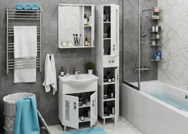 Мебель для ванной Onika Кристалл 65.18 белая фото в интернет-магазине «Wasser-Haus.ru»