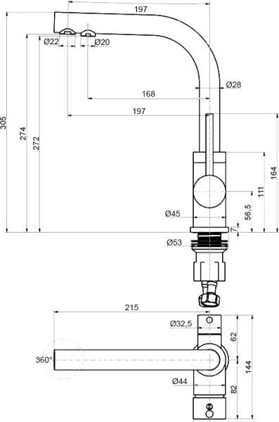 Комплект Мойка кухонная Paulmark Praktisch PM105152-BLM черный металлик + Смеситель Essen Es213011-418 черный металлик фото в интернет-магазине «Wasser-Haus.ru»