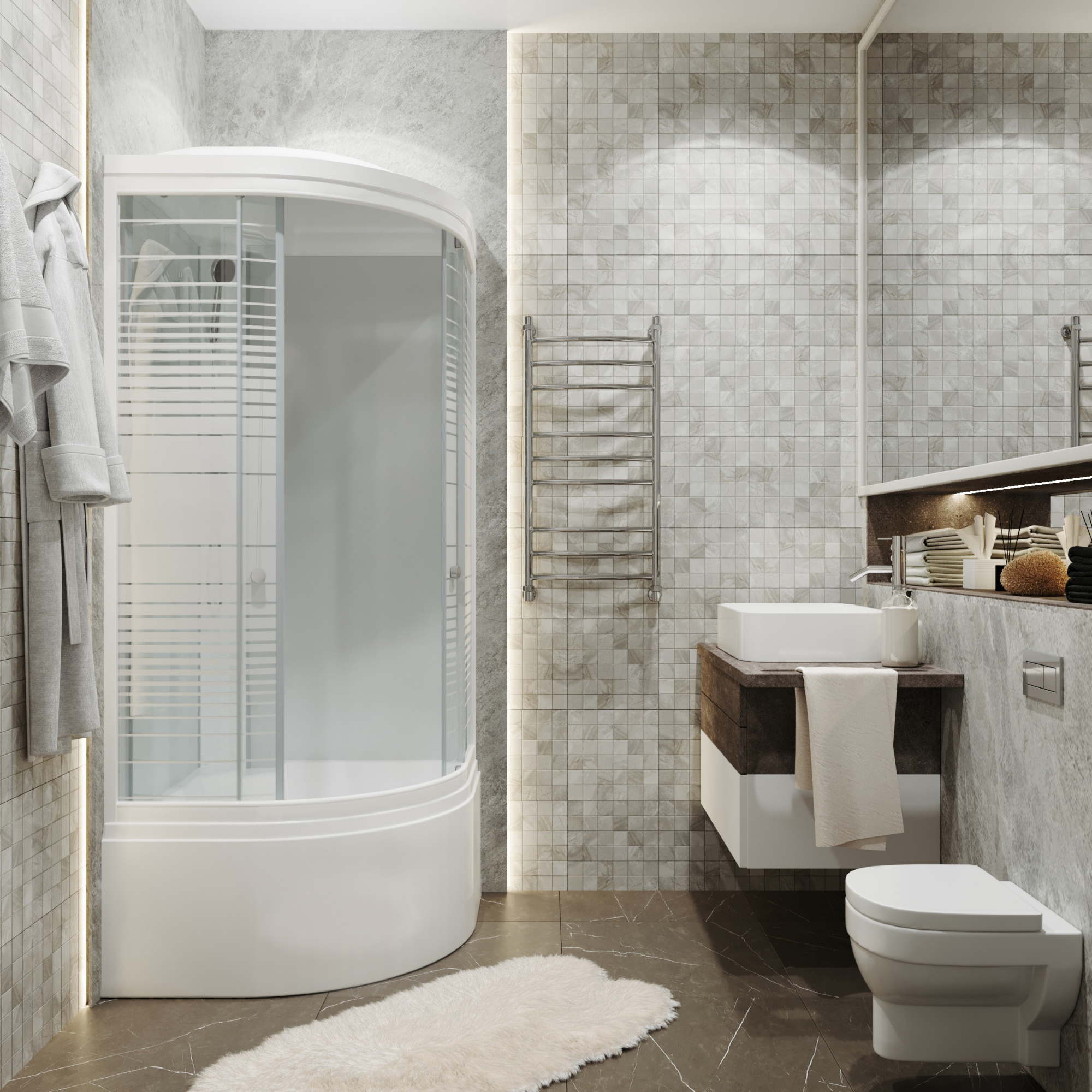 Душевая кабина Triton Стандарт 90х90 Б ДН4 полосы фото в интернет-магазине «Wasser-Haus.ru»