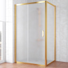 Душевой уголок Vegas Glass ZP+ZPV TUR NOVO 130*80 09 10 профиль золото, стекло сатин фото в интернет-магазине «Wasser-Haus.ru»