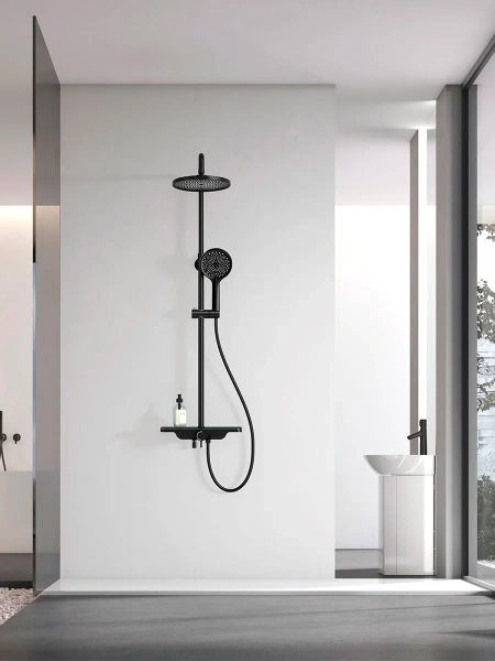 Душевая стойка AQUAme AQM8002B черный фото в интернет-магазине «Wasser-Haus.ru»