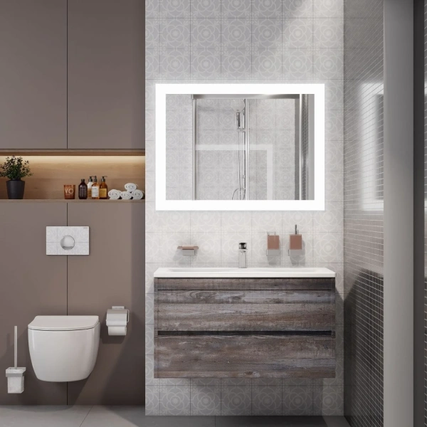 Зеркало Art&Max Soli 80х60 с подсветкой фото в интернет-магазине «Wasser-Haus.ru»
