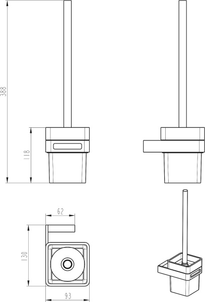 Ершик Boheme Q 10954-G-B фото в интернет-магазине «Wasser-Haus.ru»