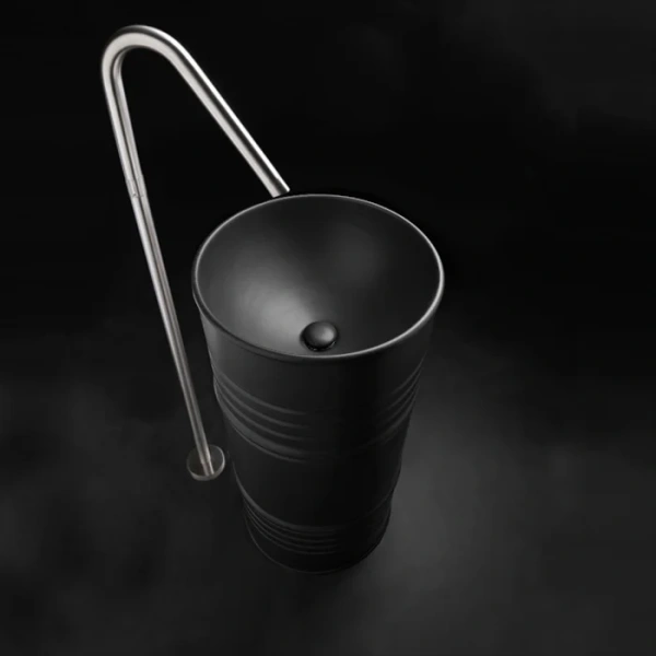 Раковина Kerasan Artwork Barrel 4742K31 45 см, черная матовая фото в интернет-магазине «Wasser-Haus.ru»