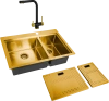 Комплект Мойка кухонная Zorg Master N-78-2-52-L Bronze + Смеситель Sanitary ZR 348 YF BLACK BRONZE фото в интернет-магазине «Wasser-Haus.ru»
