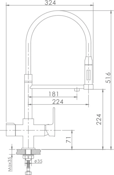 Смеситель для кухни Haiba HB854 HB76854 фото в интернет-магазине «Wasser-Haus.ru»