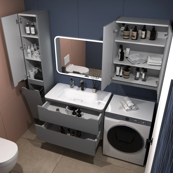 Шкаф Style Line Марелла 60 антискрейтч серый фото в интернет-магазине «Wasser-Haus.ru»