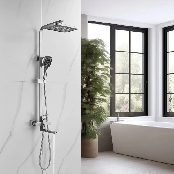 Душевая стойка Shevanik S7036L, сатин фото в интернет-магазине «Wasser-Haus.ru»