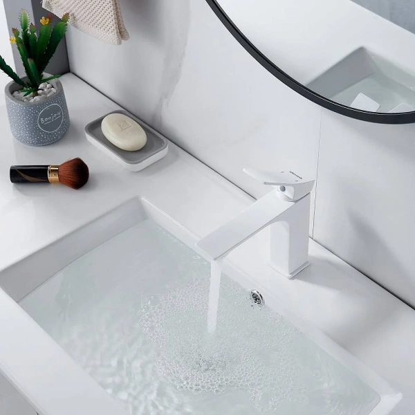 Смеситель для раковины Shevanik S6101C, белый фото в интернет-магазине «Wasser-Haus.ru»